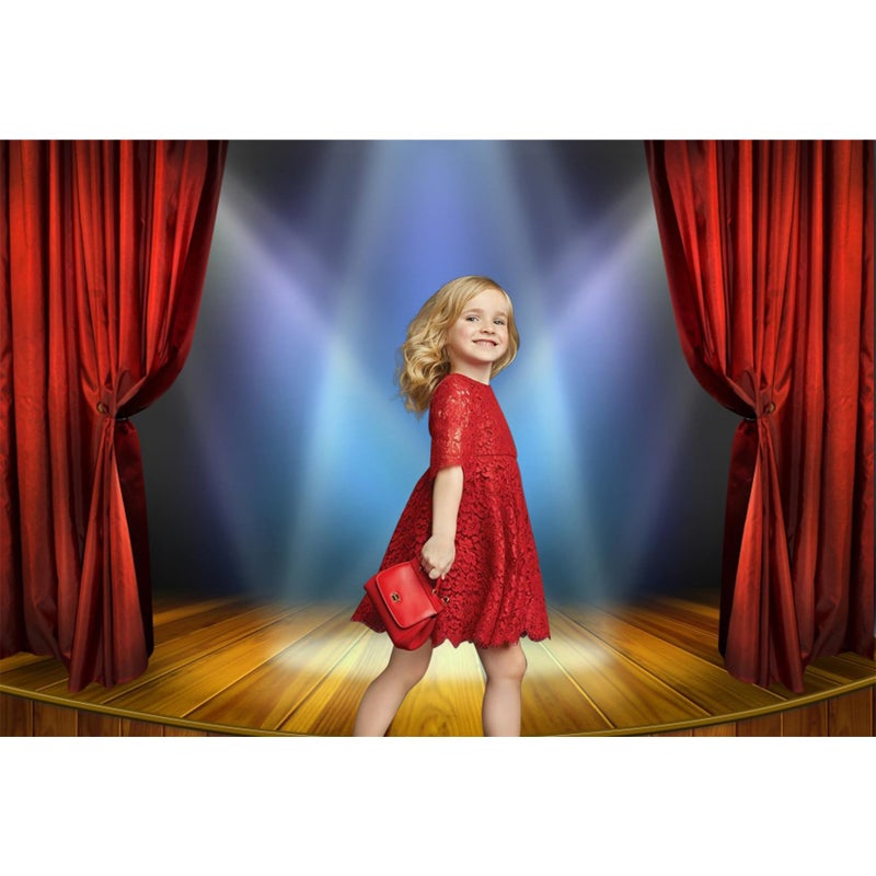 Baocicco 6.5x5ft Vinyl Huge Swanky Red Curtain Stage Backdrop Photography Background Wedding Hall Red Carpet Spotlight Celebrating Festival Party Children Lovers Adults Photo Backdrop Photo Studio - Image 3